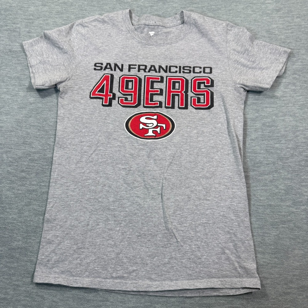 Fanatics T Shirt Mens Small Gray San Francisco 49ers Crew Neck Casual‎ NFL